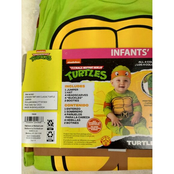 Rubies Nickelodeon Infant 12 to 18 Mo Teenage Mutant Ninja Turtle Jumper Costume - Picture 2 of 3
